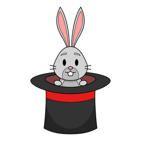Magician rabbit hat clipart