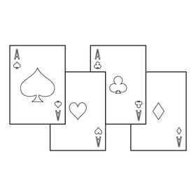 Magician cards black and white clipart