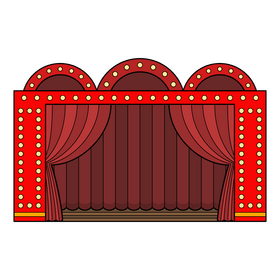 Magician magic stage curtain clipart