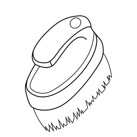 Manicure nail brush black and white clipart