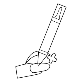Manicure cuticle oil pen black and white clipart