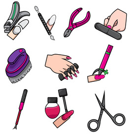 Manicure clipart set vector