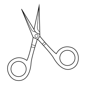 Manicure cuticle scissors black and white clipart