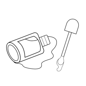 Purple nail polish black and white clipart