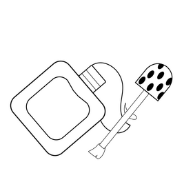 Red nail polish black and white clipart