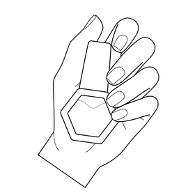 Nail polish drawing black and white clipart