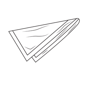 Napkin folding black and white clipart