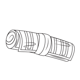 Napkin roll drawing black and white clipart