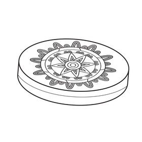 Napkin lace doily black and white clipart