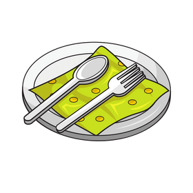 Napkin on plate clipart