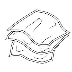 Napkins drawing black and white clipart