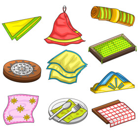 Napkin images set vector