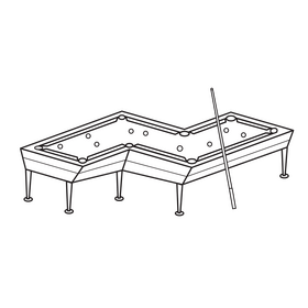 Pool table zig zag black and white clipart