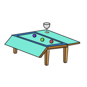 Diner pool table clipart