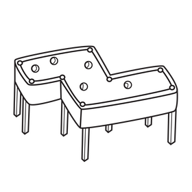 Zig zag pool table black and white clipart