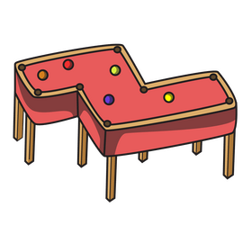 Zig zag pool table clipart