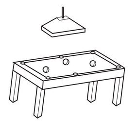 Light pool table black and white clipart