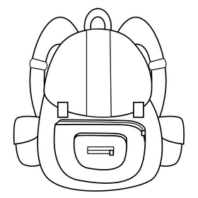 School bag free drawing black and white clipart