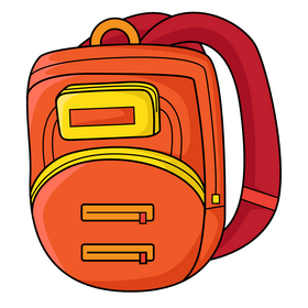School bag orangle color clipart