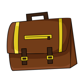 Brown school bag clipart