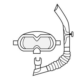 Professional snorkel black and white clipart