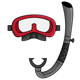 Snorkel scuba mask clipart