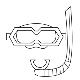 Classic snorkel drawing black and white clipart