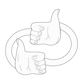 Thumbs up nice black and white clipart
