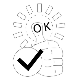 Thumbs up, agree, ok black and white clipart
