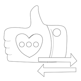 Thumbs up like black and white clipart