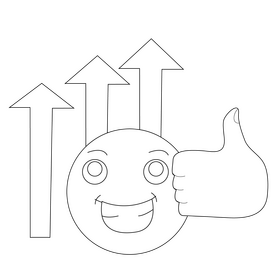 Thumbs up fine black and white clipart