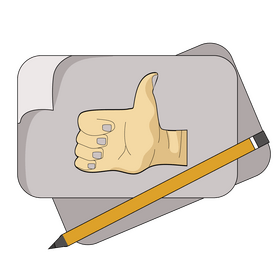 Thumbs up on paper clipart