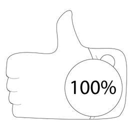 Thumbs up success black and white clipart