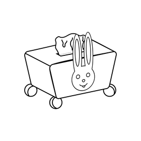 Cute tissue box black and white clipart