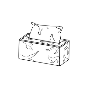 Tissue box drawing black and white clipart