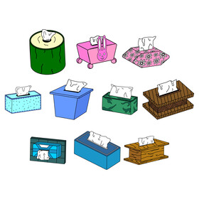 Tissue box clipart set vector