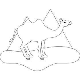 Camel drawing black and white clipart