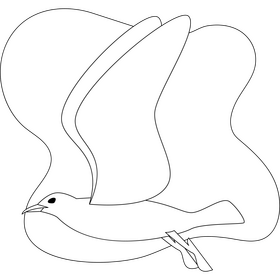 Seagull drawing black and white clipart