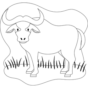Buffalo drawing black and white clipart