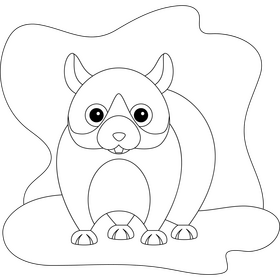 Hamster drawing black and white clipart