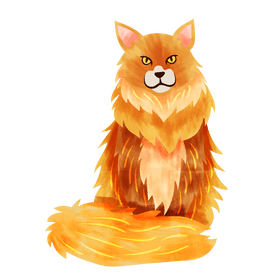 Maine coon cat clipart