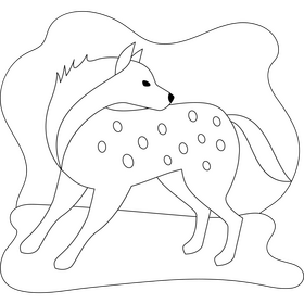 Hyena drawing black and white clipart