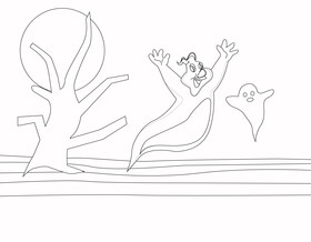 Casper ghost black and white vector