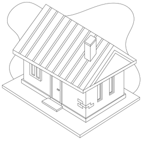 Terrace house drawing black and white clipart