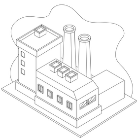 Factory drawing black and white clipart