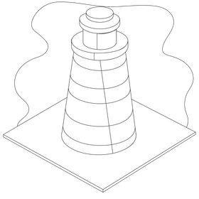 Lighthouse drawing black and white clipart