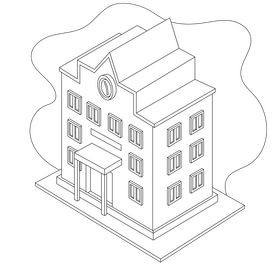 School drawing black and white clipart