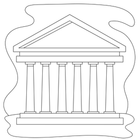 Parthenon drawing black and white clipart
