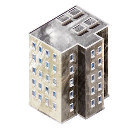 High density apartment clipart