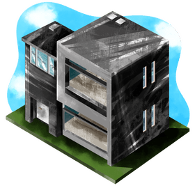 Modern two storey bungalow vector